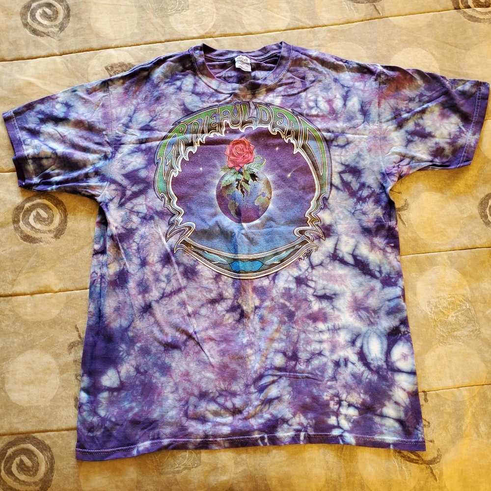 Vintage Grateful Dead Mike Dubois Summer Tour 1993 Blue Tie Dye T-Dye MENS XL